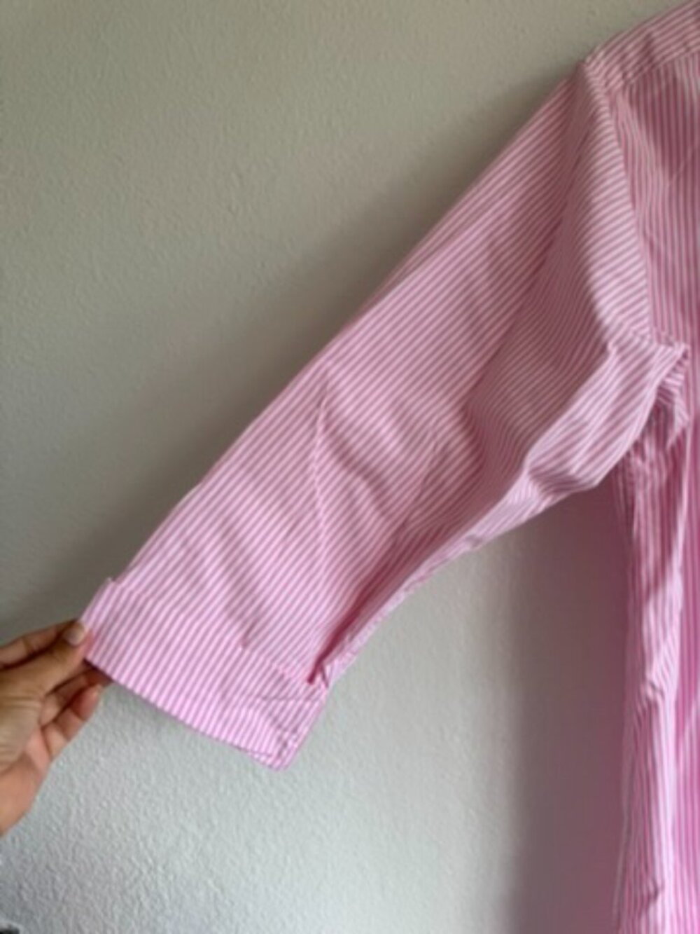 Lauren Ralph Lauren Pink Striped Cotton Poplin Sleep Shirt Women's Size XL - Picture 10 of 12